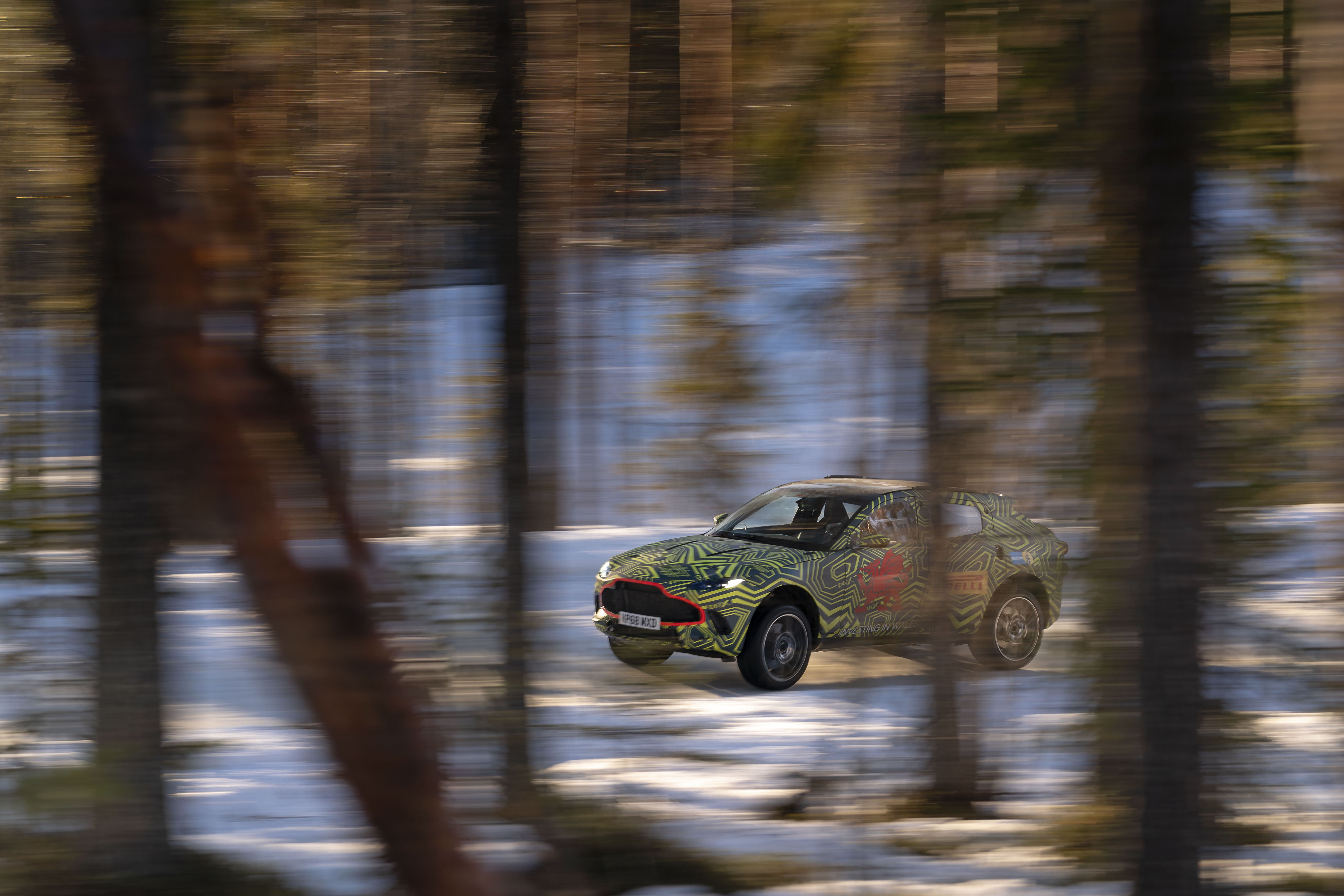 British luxury car maker Aston Martin tests DBX in Sweden