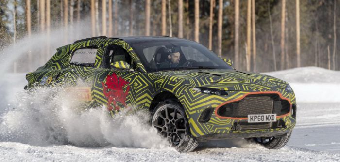 British luxury car maker Aston Martin tests DBX in Sweden