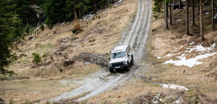 The Ineos Grenadier tackles Austria's Schöckl mountain in dynamic testing