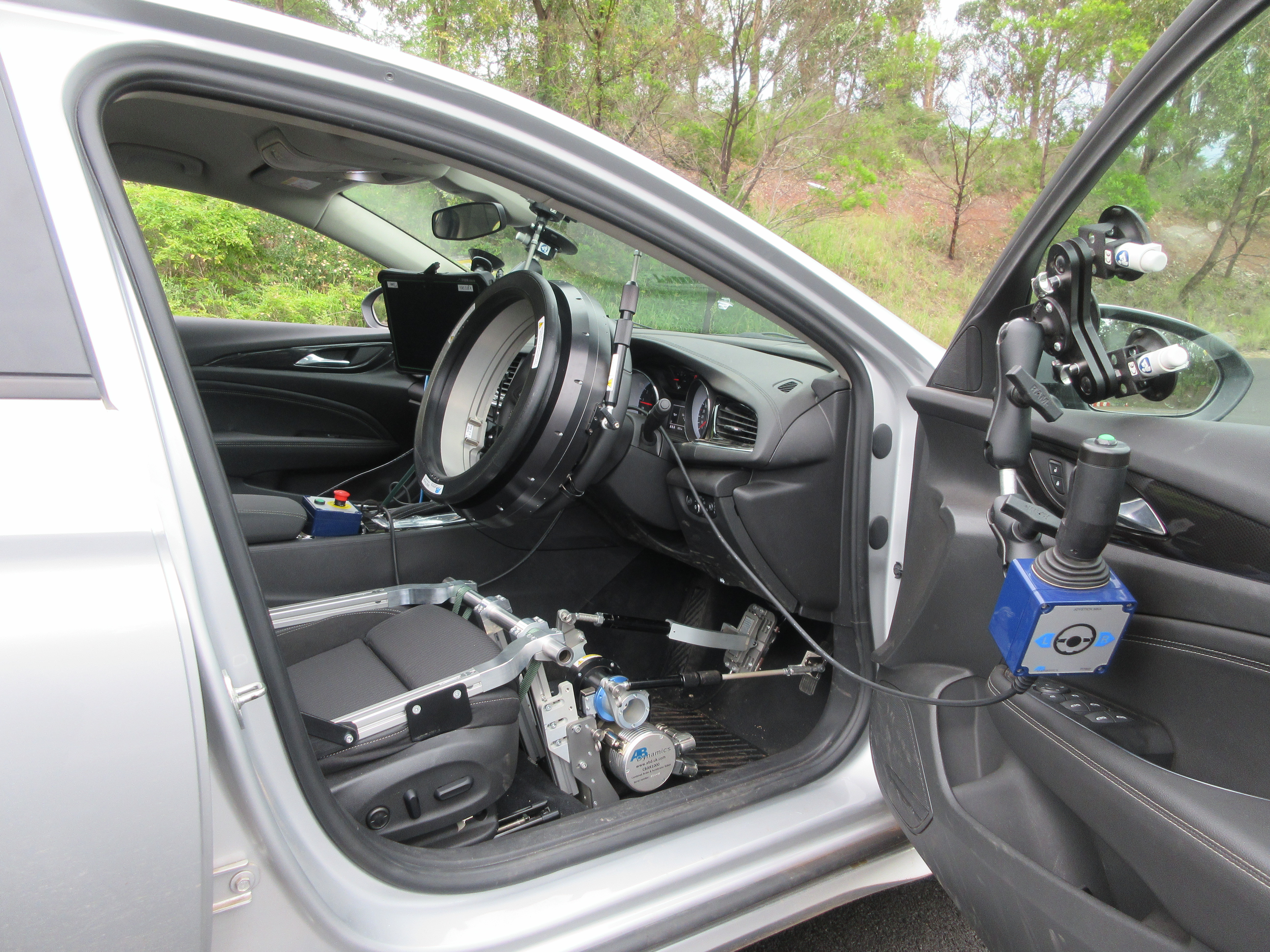 Steering, accelerator and braking robots are available on-site