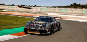 Porsche takes Mission R-based electric Cayman GT4 to the track