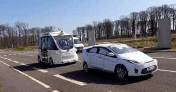 Navya tests remote supervision of its autonomous shuttle at UTAC Braking testing of Navya's shuttle with a soft target