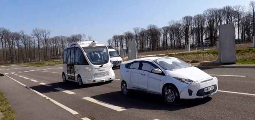 Braking testing of Navya's shuttle with a soft target