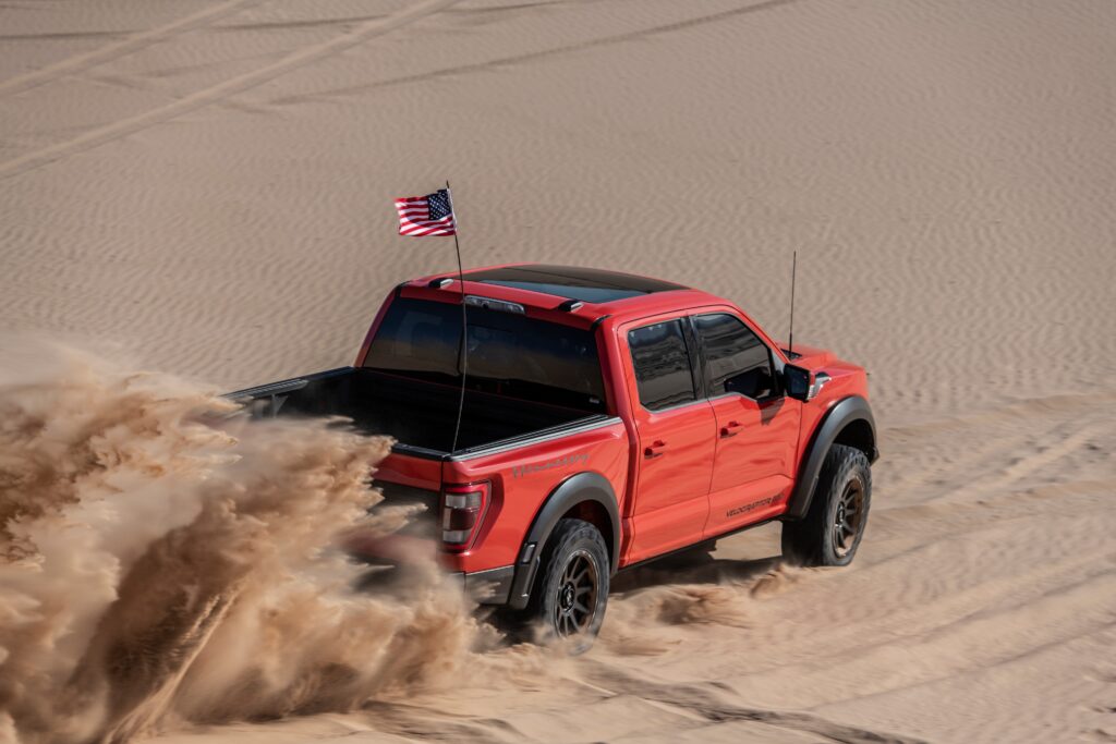 The VelociRaptor 600 tears through the sand as part of its 'fire and ice' durability assessment