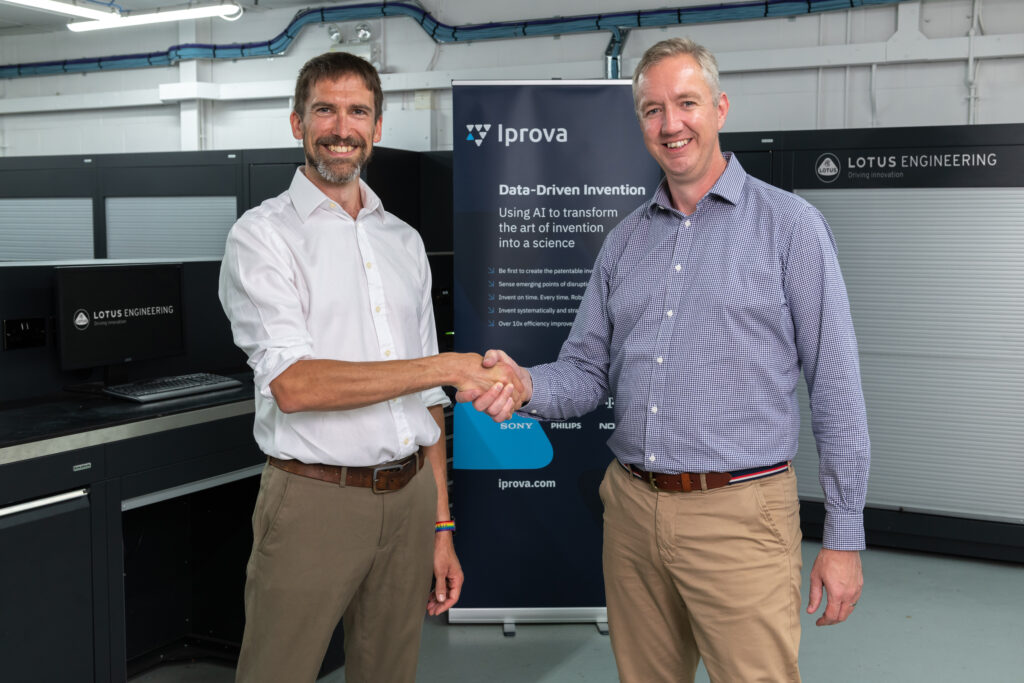 Phil Catton, partnerships manager, Iprova (left), and Mark Stringer, commercial director, Lotus Engineering