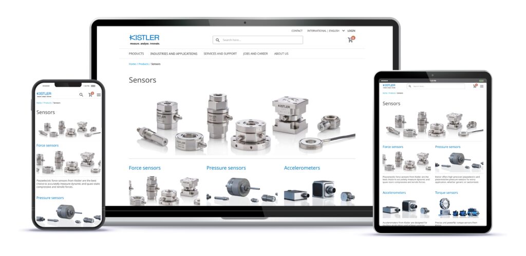 New Kistler website provides easy access to measurement technology