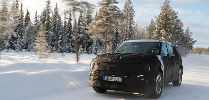 The Kia EV9 was equipped by HMETC with dedicated winter tires for its testing in Arjeplog, Sweden