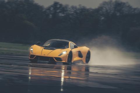 Action shot taken of the Venom F5 at Dunsfold Aerodrome in the UK