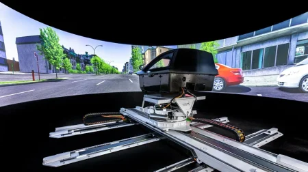 An Ansible Motion’s VR driving simulator.