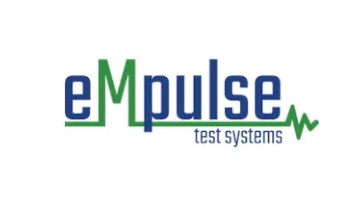 eMpulse Tests Systems blue and green logo on a white background.