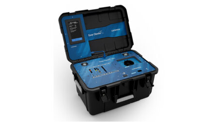 New AC/DC charging station tester launched by Comemso, shown here on a white background.