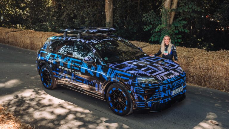 The Porsche Cayenne ready to take on the famous hillclimb at the Goodwood Festival of Speed.