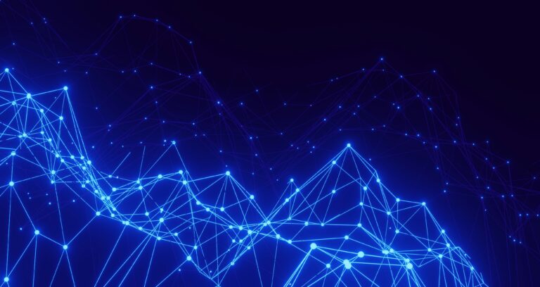 An unspecified graph showing points in blue against a black backdrop.