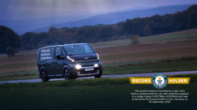 Kia’s PV5 Cargo sets eLCV range world record