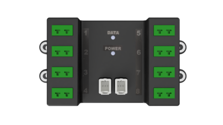 Metis Engineering's eight-channel isolated thermocouple to CAN module, shown in profile