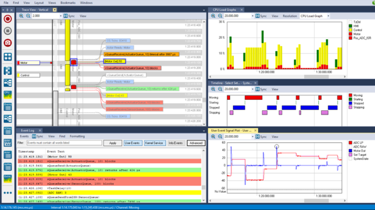 BMW taps Percepio Tracealyzer to gain runtime insights into its body and comfort systems Screenshot of Percepio's Tracealyzer software environment.