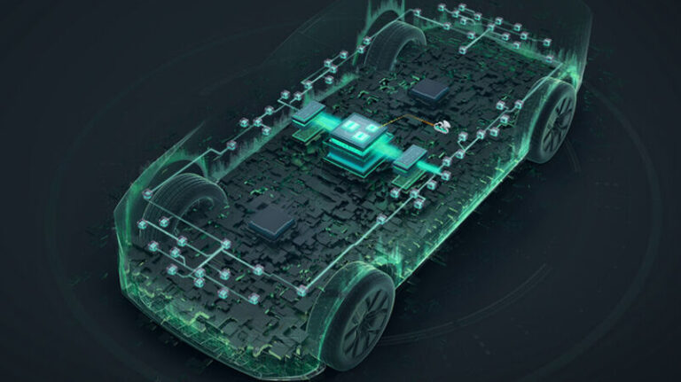 Computer-generated image of a future software-defined vehicle architecture