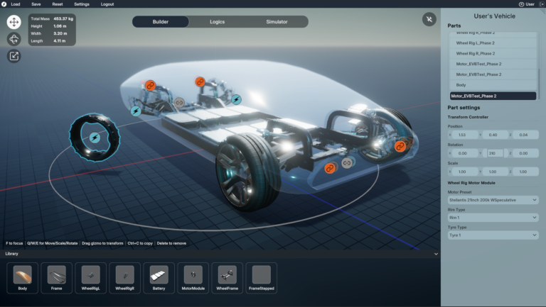 Screenshot of an EV platform being built in the DonutOS environment.