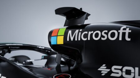Microsoft Logo on Mercedes-AMG Petronas Formula 1 Car