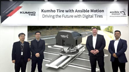 Kumho Tire and Ansible Motion's partnership signing ceremony.