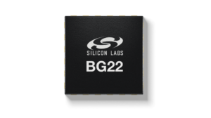 Promo pic of the Silicon Labs ultra-low-power BG22 Bluetooth LE SoC on a white background.