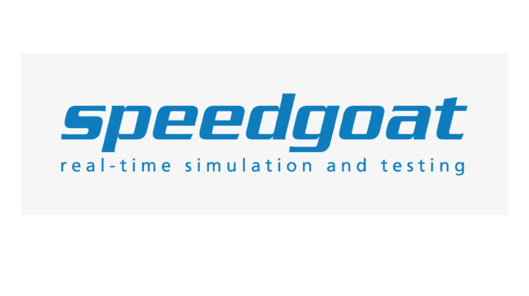 Speedgoat name and logo in light blue on a white background.