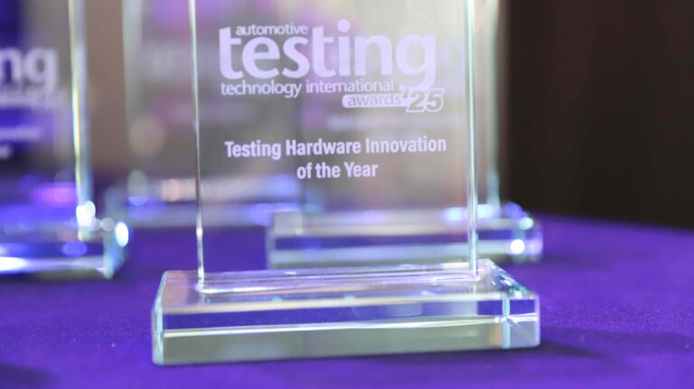 The 2025 Testing Hardware Innovation of the Year trophy.
