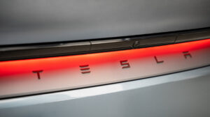 Tesla logo.