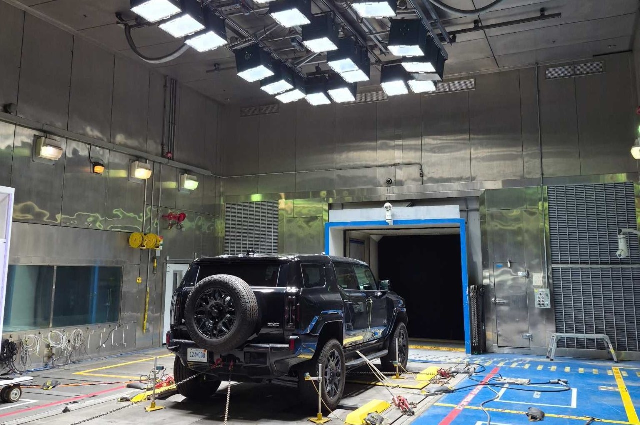 Solar load testing simulates the direct heating effect on CHM when a vehicle sits in the sun.