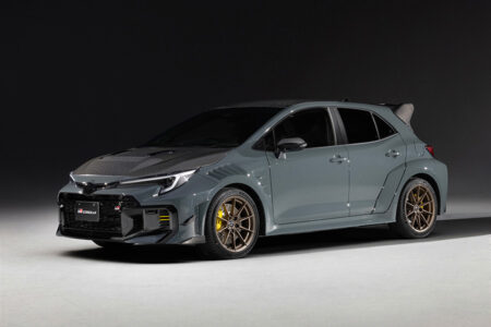 Side-on promo shot of the Gazoo Racing GRMN Corolla