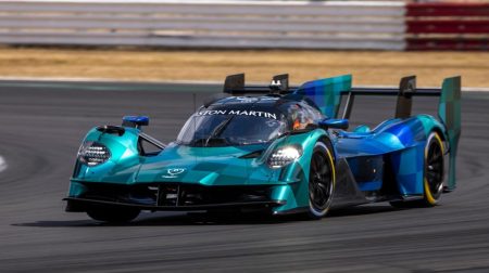 Aston Martin Valkyrie undergoes technical development test at Silverstone.
