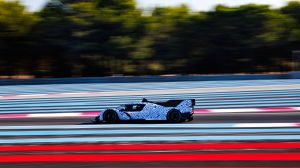 Ford Hypercar drives along a test track.